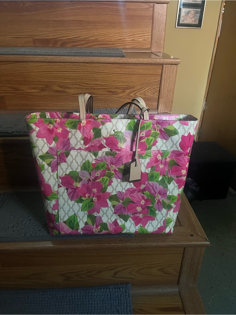 kate spade Pink and Green Floral Tote